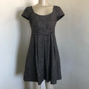 Nanette Lepore 4 Dress Brown Woven Wool Scoop Neck